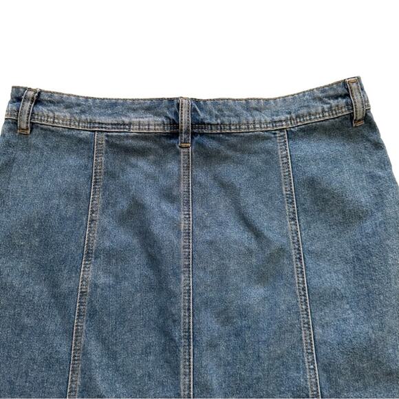Divided Jean Skirt Cotton Denim Silver Button Front A-Line Jean Skirt Size 8 NEW - Picture 8 of 12